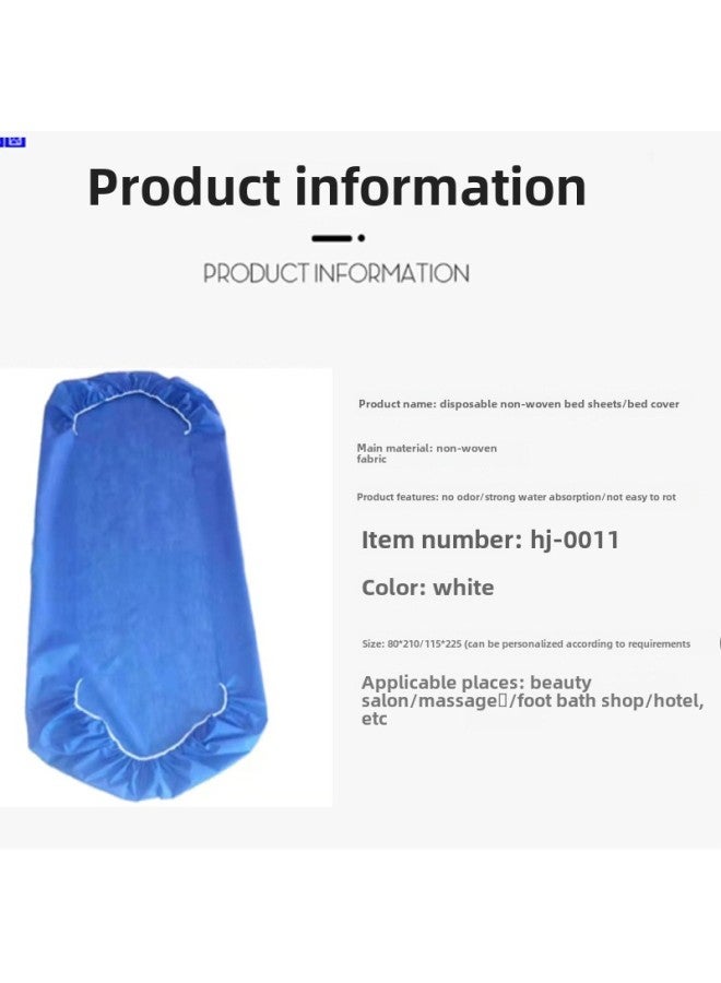 إسكدنيا Disposable Non-woven Bed Sheet Elastic Band With Opening Holes Beauty Salon Massage Bed Cover Waterproof Thickened Medical Rubber Bed Cover-Color:White-Specifications:80*210 - Image 2