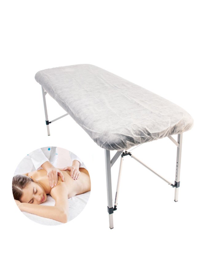 إسكدنيا Disposable Non-woven Bed Sheet Elastic Band With Opening Holes Beauty Salon Massage Bed Cover Waterproof Thickened Medical Rubber Bed Cover-Color:White-Specifications:80*210 - Image 4