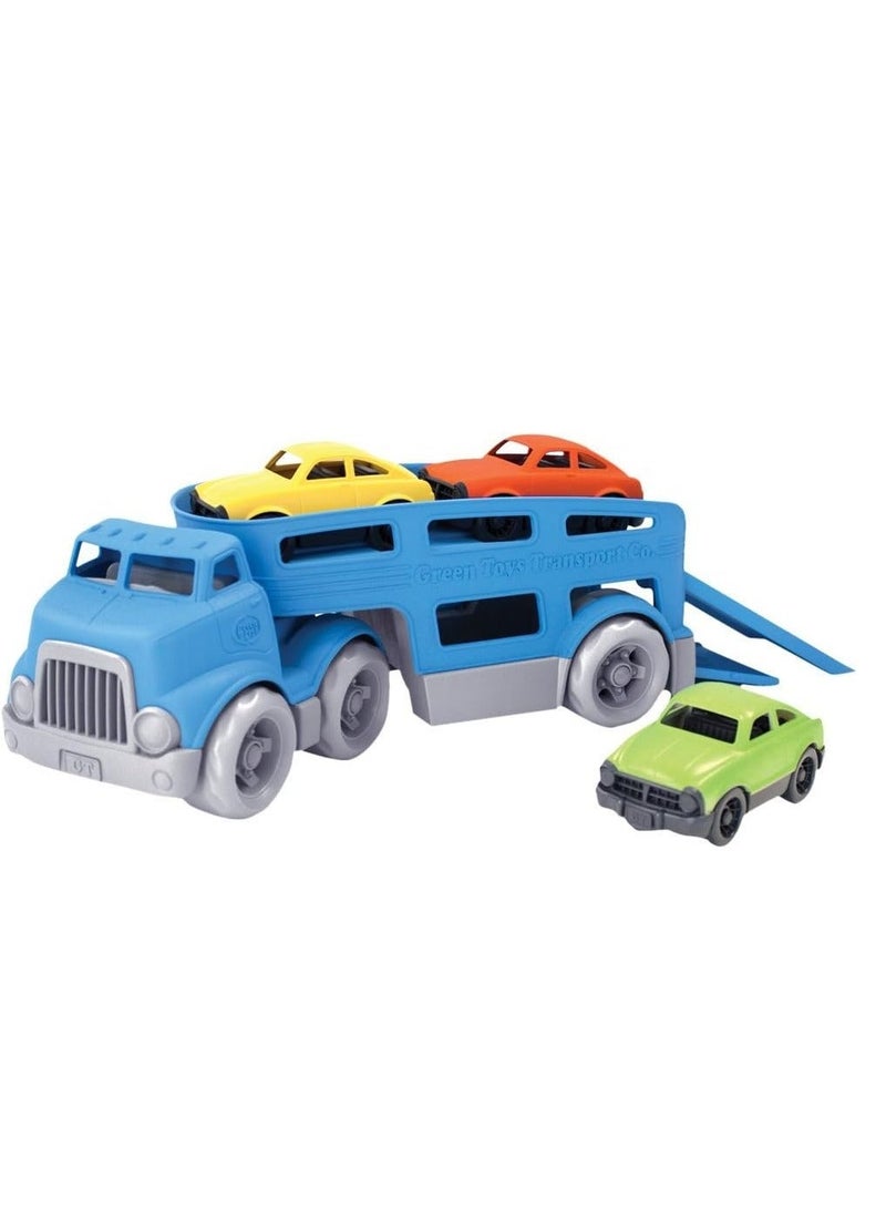 Green Toys ORiTi Toy Car Carrier Blue Kids  Toy Vehicle Transport Truck Model - Image 1