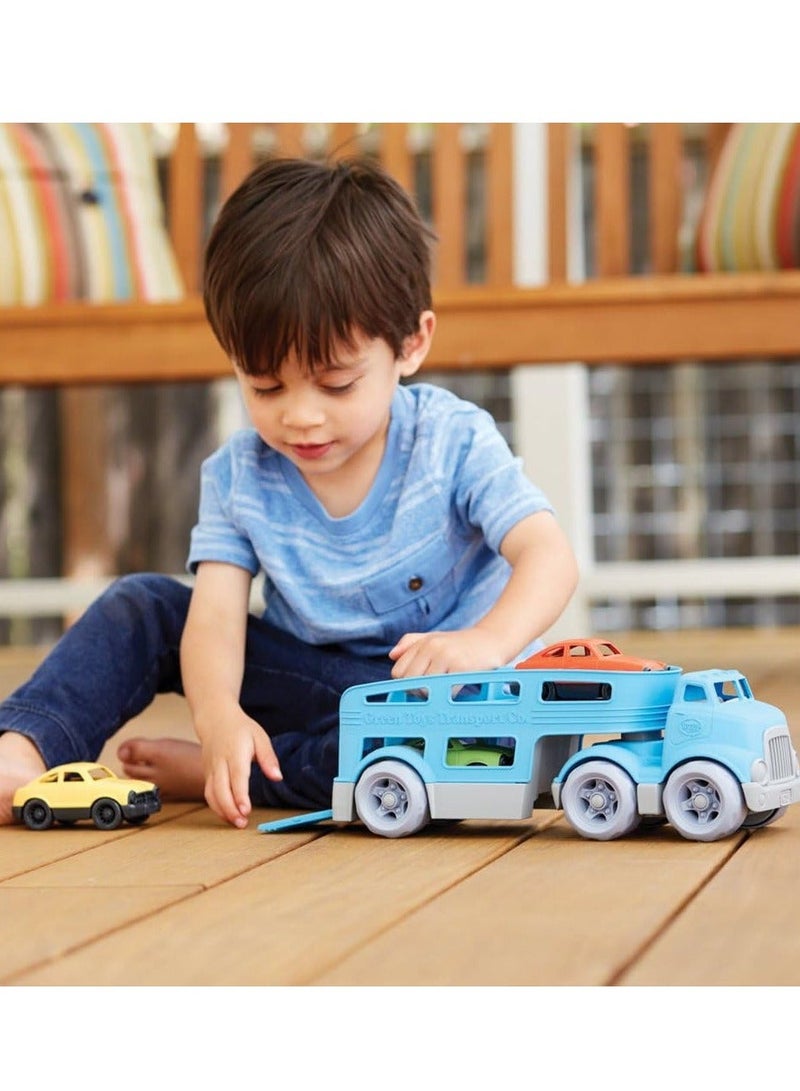 Green Toys ORiTi Toy Car Carrier Blue Kids  Toy Vehicle Transport Truck Model - Image 3