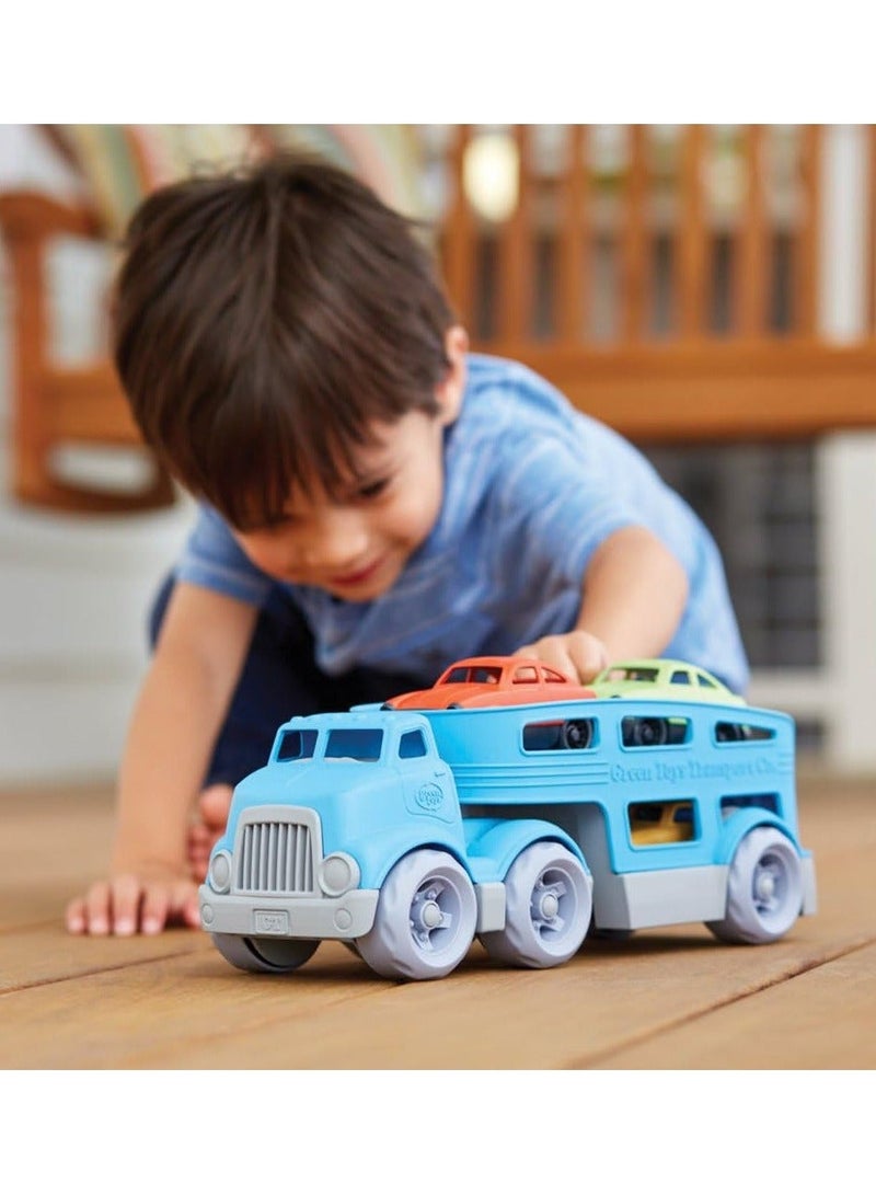 Green Toys ORiTi Toy Car Carrier Blue Kids  Toy Vehicle Transport Truck Model - Image 2