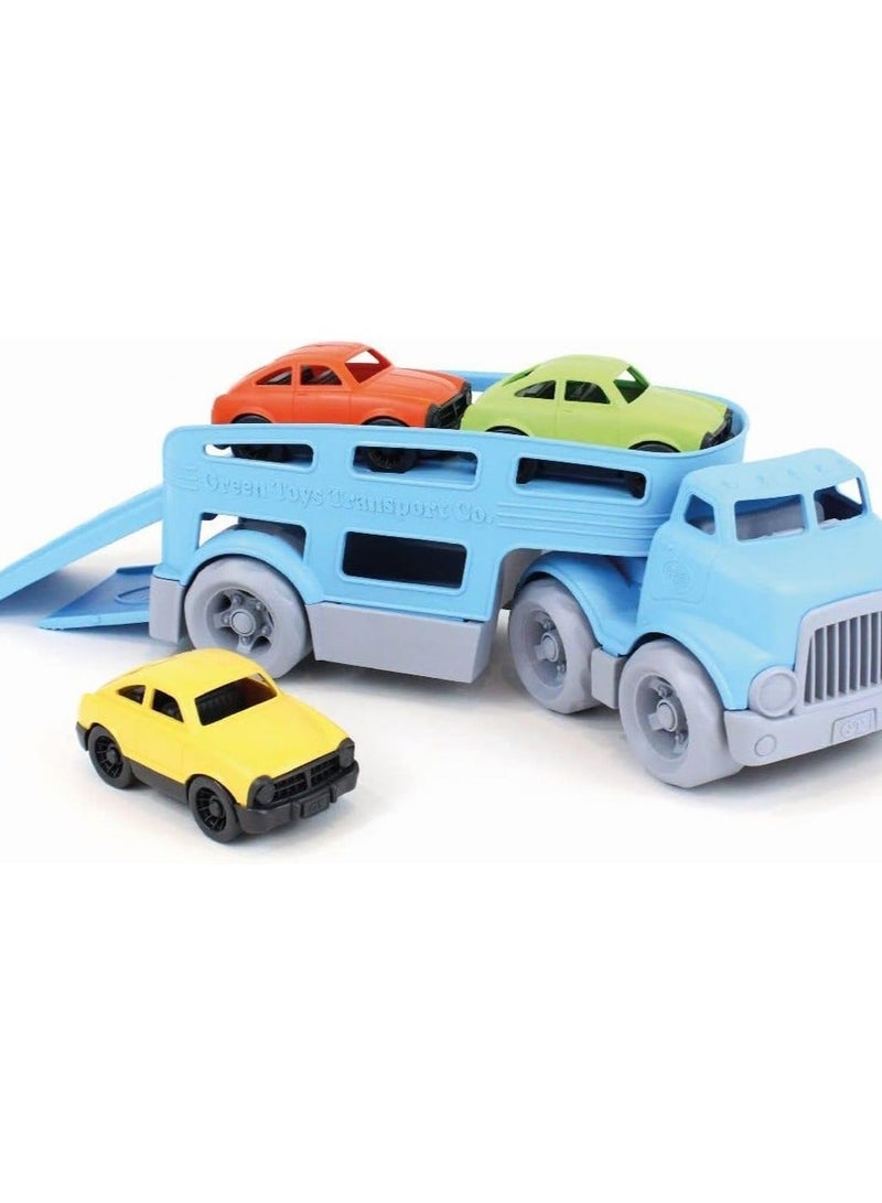 Green Toys ORiTi Toy Car Carrier Blue Kids  Toy Vehicle Transport Truck Model - Image 5