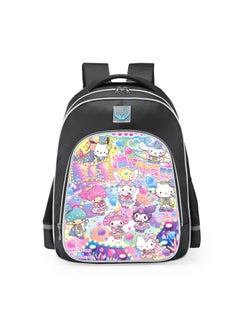 Primary school girls' schoolbag 1-3-6 years old backpack shoulder pad lightweight pink warning strip backpack,B-19-re reflective-medium-store-black