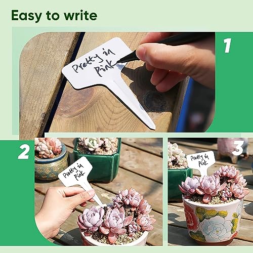 MTROYALDIA 200 Pieces Plastic Plant Labels,10 * 6CM, Waterproof Plant Tags, T-Type Plant Tags, Garden Tags for Outdoor, Plant Name Tags, Plant Identification Stakes, Nursery, Identification Stakes - Image 3