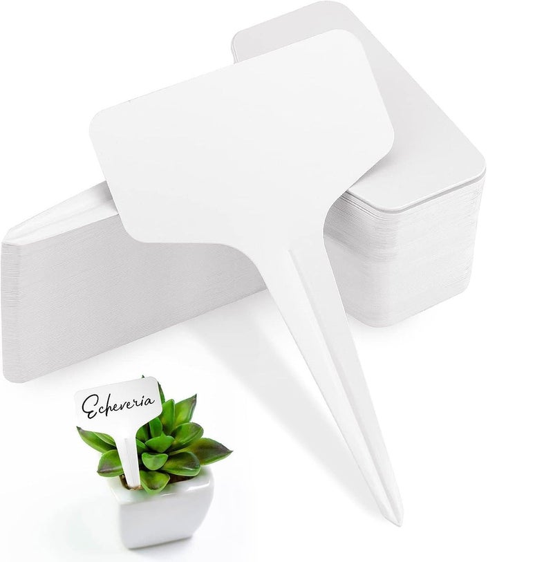 MTROYALDIA 200 Pieces Plastic Plant Labels,10 * 6CM, Waterproof Plant Tags, T-Type Plant Tags, Garden Tags for Outdoor, Plant Name Tags, Plant Identification Stakes, Nursery, Identification Stakes - Image 1