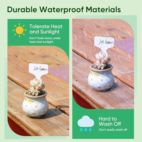 MTROYALDIA 200 Pieces Plastic Plant Labels,10 * 6CM, Waterproof Plant Tags, T-Type Plant Tags, Garden Tags for Outdoor, Plant Name Tags, Plant Identification Stakes, Nursery, Identification Stakes - Image 2