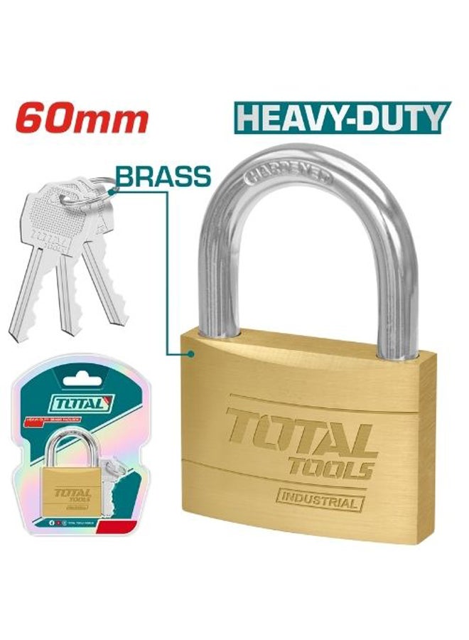 Total Padlock 60Mm Brass 385G Tuttle Tlk32602