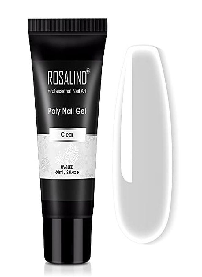 Rosalind 60Ml Clear Poly Nail Gel Poly Extension Gel Of Nail Art Decoration Acrylic Extension Poly Extension Gel Easy To Diy Use At Home Need Uv Lamp (Update Version)  - Image 1