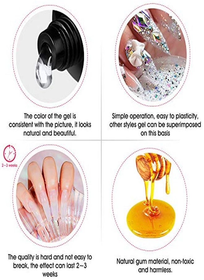 Rosalind 60Ml Clear Poly Nail Gel Poly Extension Gel Of Nail Art Decoration Acrylic Extension Poly Extension Gel Easy To Diy Use At Home Need Uv Lamp (Update Version)  - Image 3