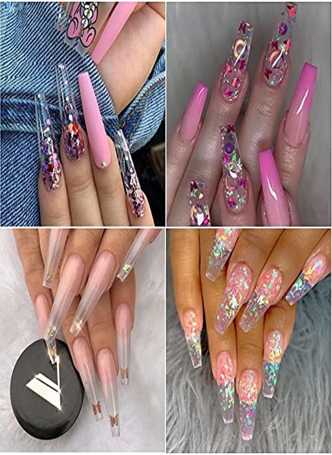 Rosalind 60Ml Clear Poly Nail Gel Poly Extension Gel Of Nail Art Decoration Acrylic Extension Poly Extension Gel Easy To Diy Use At Home Need Uv Lamp (Update Version)  - Image 5