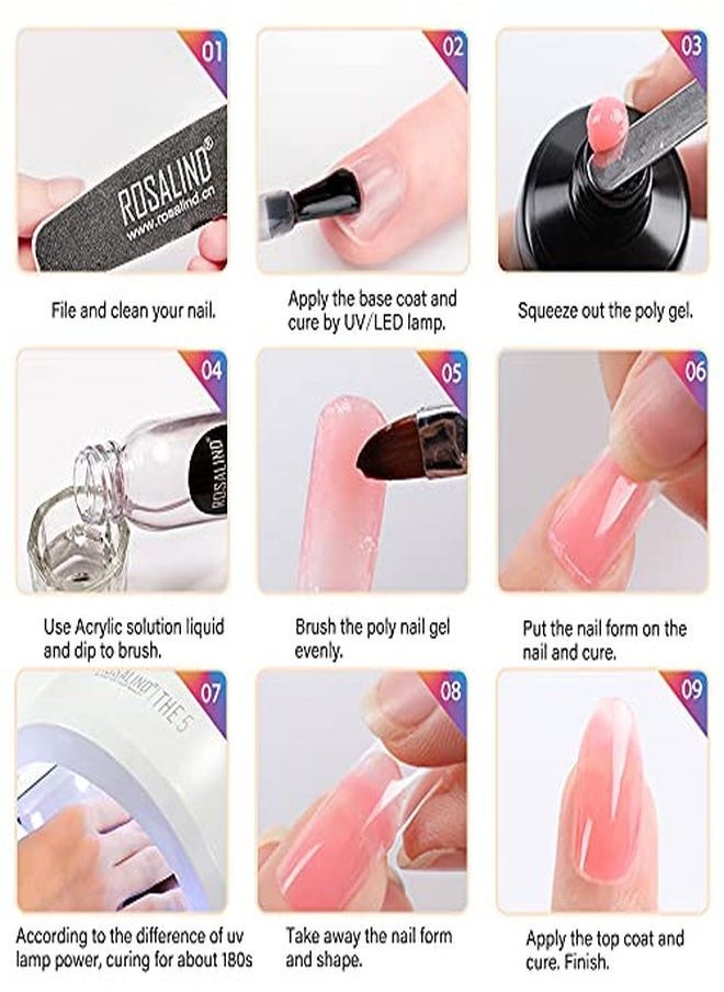 Rosalind 60Ml Clear Poly Nail Gel Poly Extension Gel Of Nail Art Decoration Acrylic Extension Poly Extension Gel Easy To Diy Use At Home Need Uv Lamp (Update Version)  - Image 4