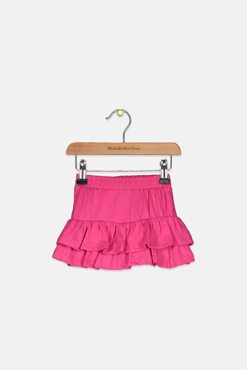 Reserved Toddler Girls Ruffle Plain Skirt, Magenta - Image 1