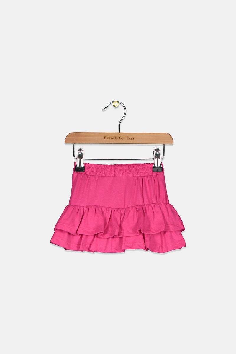 Reserved Toddler Girls Ruffle Plain Skirt, Magenta - Image 2