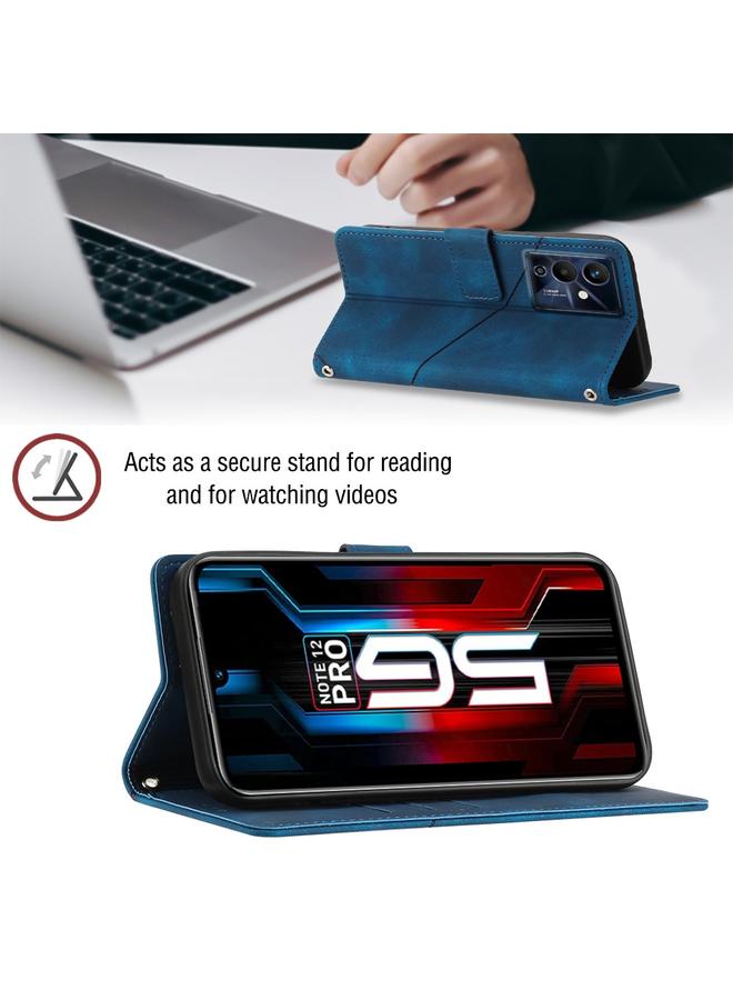 زبون جراب لهاتف Infinix Note 12 5G / Note 12 Pro 5G جراب هاتف من الجلد المنقوش بملمس الجلد - Image 5