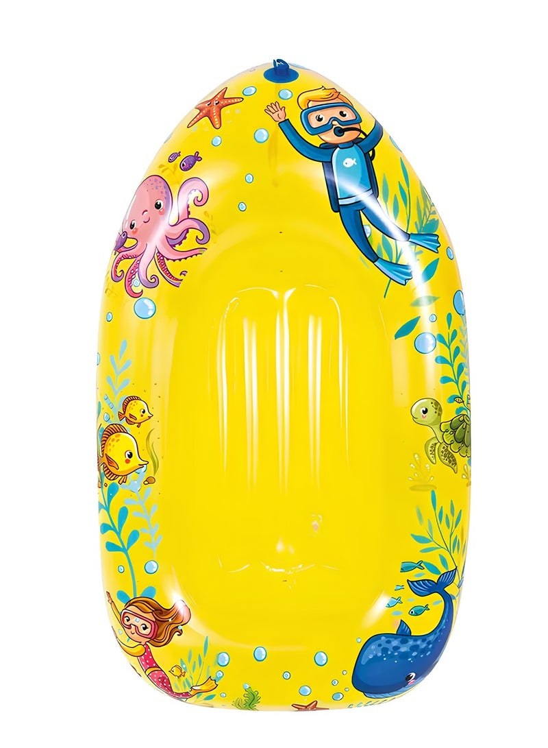 Inflatable and foldable swimming boat for children