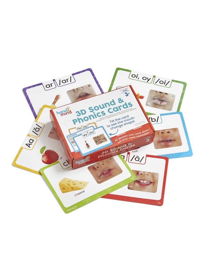 hand2mind hand2mind 3D Sound and Phonics Cards, Phonemic Awareness, Phonics Flash Cards, Letter Sounds for Kindergarten, Speech Therapy Toys, ESL Teaching Materials, Science of Reading Manipulatives  - Image 1