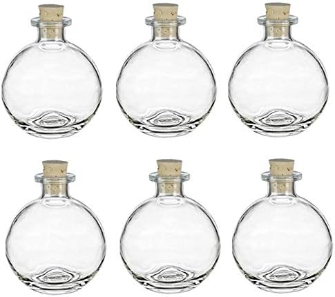 Nakpunar 6 pcs Spherical Glass Bottles with Cork Bottle Stopper 6 85 oz Clear - Image 1