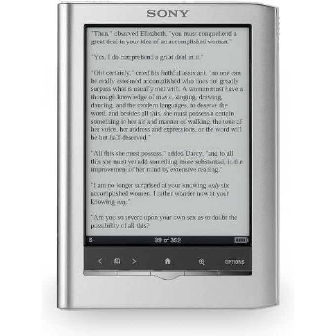 rayihni قارئ بوكيت إديشن PRS-350 - قارئ كتب إلكترونية - 5" أحادي اللون بتقنية الحبر الإلكتروني (800 × 600) - فضي