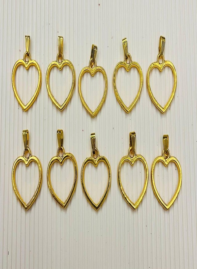 IRIKA مجموعة من 20 إطارًا ذهبيًا دائريًا وقلبيًا للقلادات مع موصل - إطارات مجوهرات مقاومة للتشوه مناسبة لفن الراتنج وصناعة المجوهرات اليدوية - Image 3