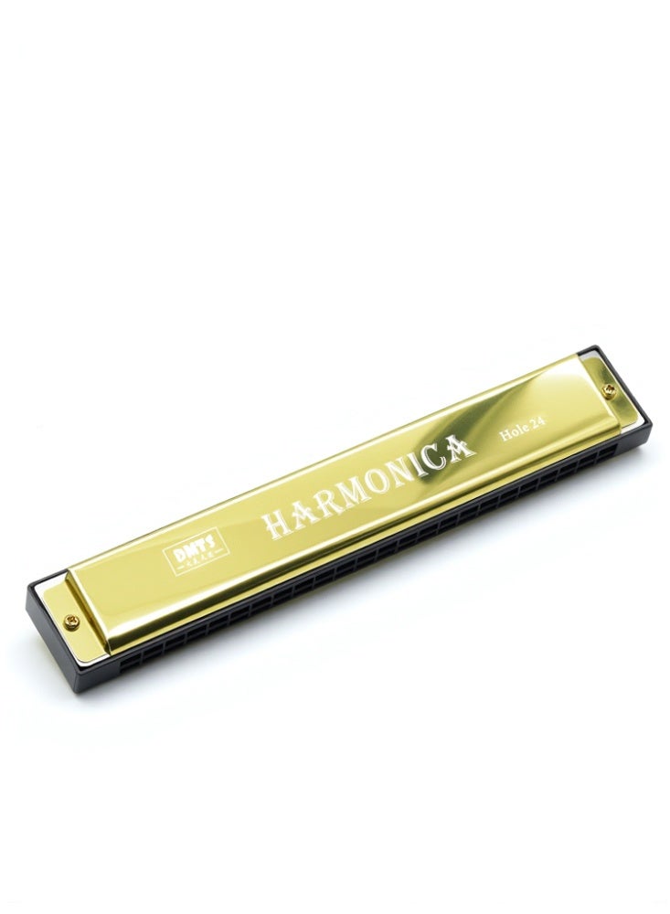 24 ثقوب Tremolo هارمونيكا مفتاح C الفولاذ فم الجهاز واضح نغمة خفيفة الوزن آمنة سهلة اللعب للمبتدئين - Image 1