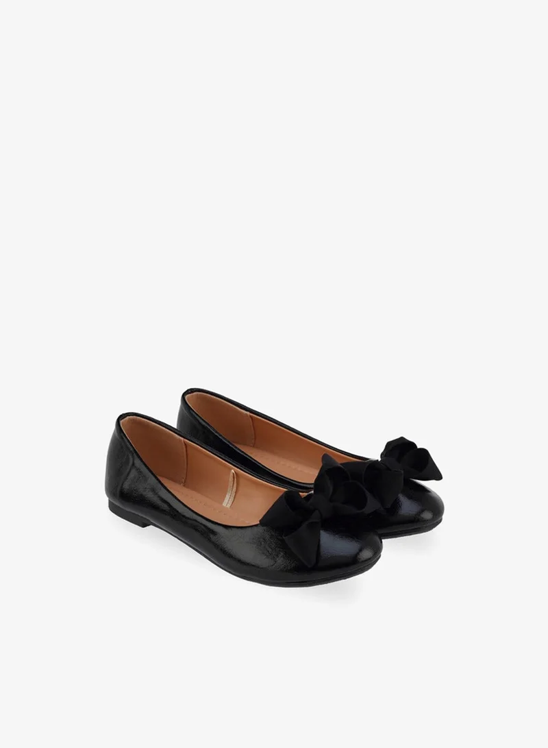 Flora Bella By Shoexpress Girls Bow Accent Ballerina Shoes