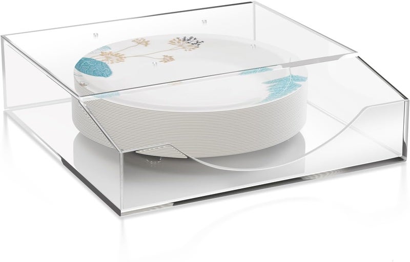 TPGP 8/9/10 Inch Paper Plate Dispenser - Sturdy Acrylic Holder for Kitchen and Outdoor Use - Image 1