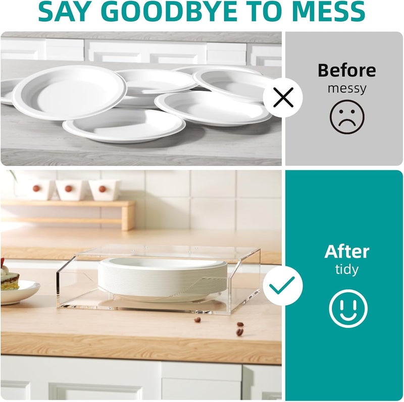 TPGP 8/9/10 Inch Paper Plate Dispenser - Sturdy Acrylic Holder for Kitchen and Outdoor Use - Image 5