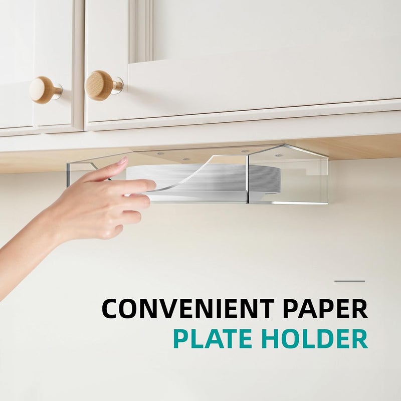 TPGP 8/9/10 Inch Paper Plate Dispenser - Sturdy Acrylic Holder for Kitchen and Outdoor Use - Image 3