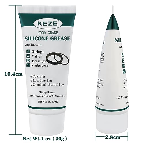 KEZE Silicone Grease Waterproof Food Grade Silicone Sealant Lubricant for Plumbers Valve Faucet O Rings 1 oz 3-Pack - Image 3