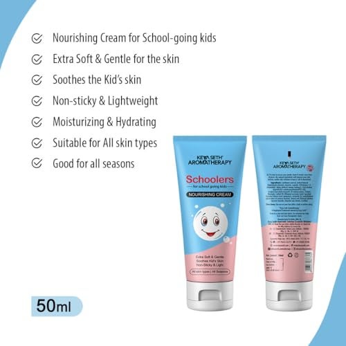 KEYA SETH AROMATHERAPY, DEVICE OF DROP KEYA SETH AROMATHERAPY Schoolers Nourishing Cream Gentle & Safe, Intensive Moisturizing & Nourishing Ultra-Light for Kids- Hypoallergenic, No Paraben & Sulfates (50 g Pack of 1)) - Image 2