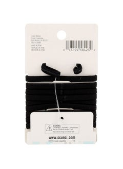 Scunci All Day Hold No-Slip Grip Black Elastics, 10 Count (Pack Of 2)  - Image 2