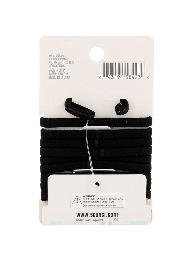 Scunci All Day Hold No-Slip Grip Black Elastics, 10 Count (Pack Of 2) - Image 2