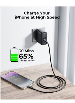 VOLTME USB C to Lightning Cable, PD 30W Powerlink RUGG Double Nylon Braided Fast Charging Cord (2.0m/6.6ft), USB 2.0 with 480Mbps Data Transfer Speed, Compatible with iPhone 14/14 Plus/14 Pro/14 Pro Max/iPhone 13/12/11/XS/Pro Max/Pro/Mini/SE, iPad 9, and More Devices (Black)  - Image 2