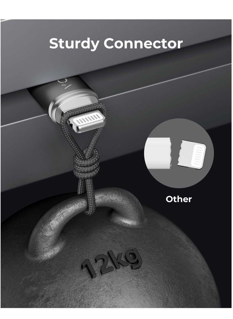 VOLTME - USB C to Lightning Cable, PD 30W Powerlink RUGG Double Nylon Braided Fast Charging Cord (2.0m/6.6ft), USB 2.0 with 480Mbps Data Transfer Speed, Compatible with iPhone 14/14 Plus/14 Pro/14 Pro Max/iPhone 13/12/11/XS/Pro Max/Pro/Mini/SE, iPad 9, and More Devices (Black) - Image 1