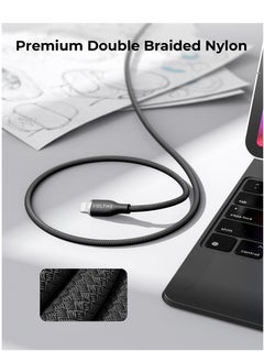 VOLTME USB C to Lightning Cable, PD 30W Powerlink RUGG Double Nylon Braided Fast Charging Cord (2.0m/6.6ft), USB 2.0 with 480Mbps Data Transfer Speed, Compatible with iPhone 14/14 Plus/14 Pro/14 Pro Max/iPhone 13/12/11/XS/Pro Max/Pro/Mini/SE, iPad 9, and More Devices (Black)  - Image 3