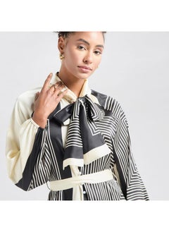 FAV All-Over Print Shirt Dress with Long Sleeves and Flounce Hem  - Image 3