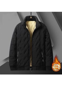 Generic Winter Plus-Size Mens Fleece Jacket Warm Cotton Coat Mko#Ultrasonic coat black 