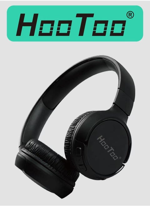 HT-610 Bass Wireless Over-Ear Stereo Headphones Compatible with all mobile phones music players portable gaming devices and more. Built-in mic with Call Answer Call End Mute button. Black from Hootoo