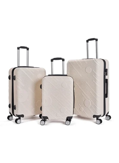 LIMRA Travel Bags From limra it consists of 3 luggage bags with a modern design and a solid beige color