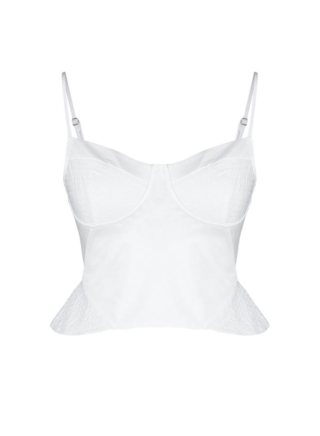 trendyol Ecru Crop Lined Knitted Bustier TPRSS23BS00050  - Image 4