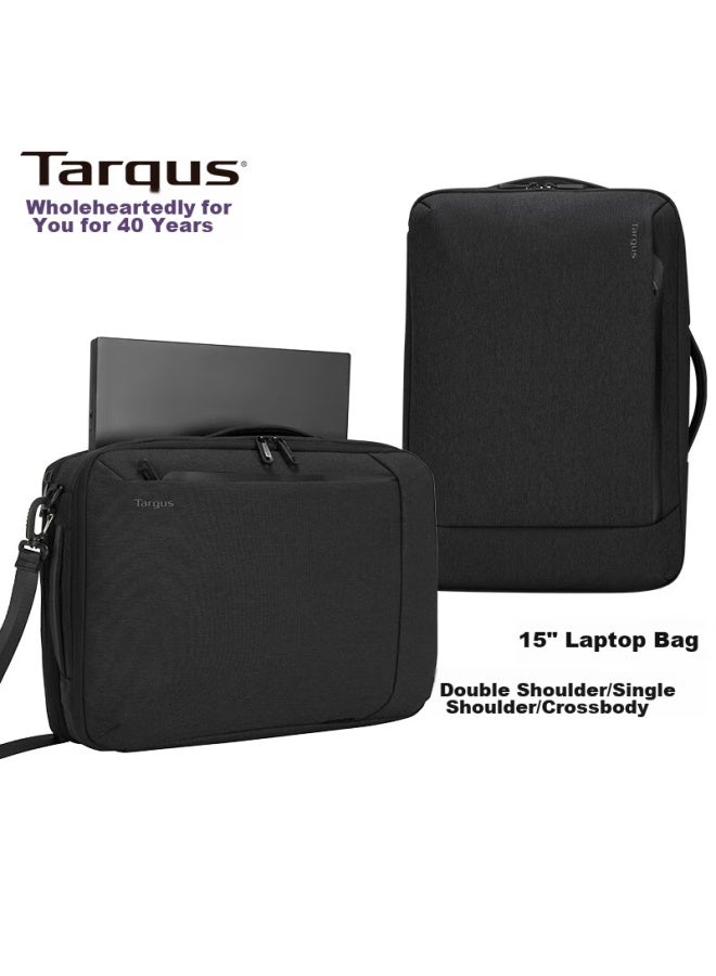 Targus Laptop Backpack, 15.6-inch Business Backpack, Single Shoulder Crossbody Briefcase, Multi-purpose Bag, Black, 587 - Image 1