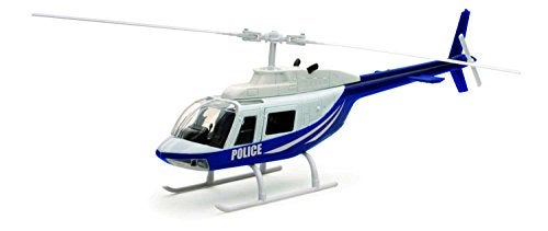 NewRay New Ray Bell 206 Helicopter Dark Blue and White Police Sky Pilot Series 1/34 Diecast Model - Image 1