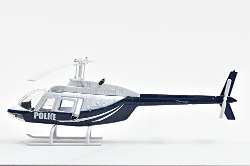 NewRay New Ray Bell 206 Helicopter Dark Blue and White Police Sky Pilot Series 1/34 Diecast Model - Image 4