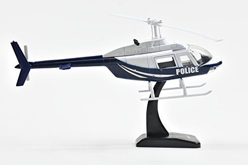 NewRay New Ray Bell 206 Helicopter Dark Blue and White Police Sky Pilot Series 1/34 Diecast Model - Image 5