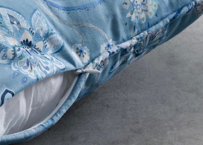 ميزون دي هيرمين Maison D 'Hermine Devinative Palow Cover 100 ٪ Cotton 18 "" x18 "" Cushion Square Develable Cushion مع سحاب غير مرئي لأريكة غرفة نوم Ramage - الصلب الأزرق - الربيع/الصيف - Image 5