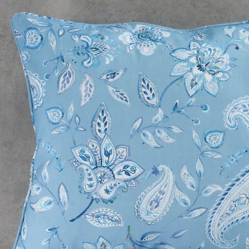 ميزون دي هيرمين Maison D 'Hermine Devinative Palow Cover 100 ٪ Cotton 18 "" x18 "" Cushion Square Develable Cushion مع سحاب غير مرئي لأريكة غرفة نوم Ramage - الصلب الأزرق - الربيع/الصيف - Image 3