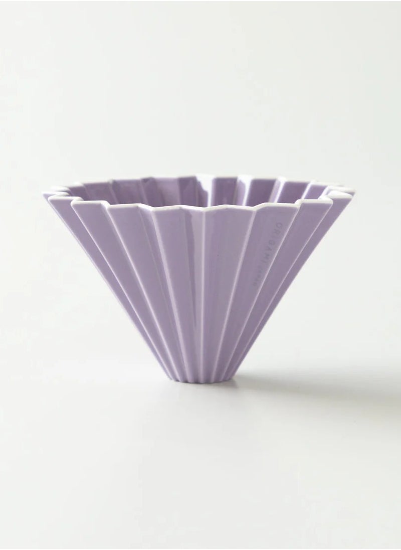 Origami - Ceramic Dripper M with Plastic Holder - Pour Over Coffee Maker - Compatible with VCF-02 and Wave 185 filters - Color Purple - Image 1