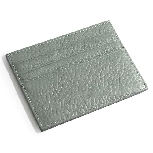 M-Plateau Credit Card Wallet, Super Slim Card Holder, Genuine Leather Wallet for Man and Women with 6 Card Slots and 1 Pocket (Light Green) - Image 1