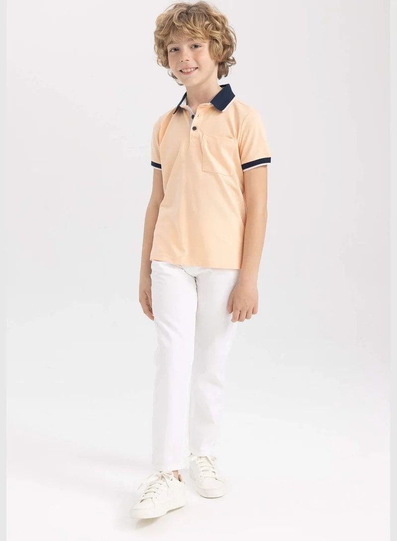 ديفاكتو Boy Knitted Short Sleeve Polo T-Shirt