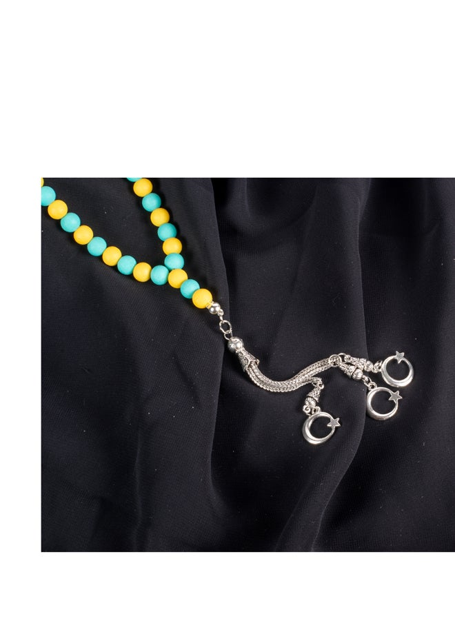 The Black Pearl Accessories Multi Colored Alabaster Stone Prayer Bead of 33 Beads  - Image 2
